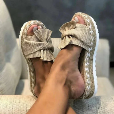 Nadine | Damen Frühlings Schleifen Slip-On Sandalen