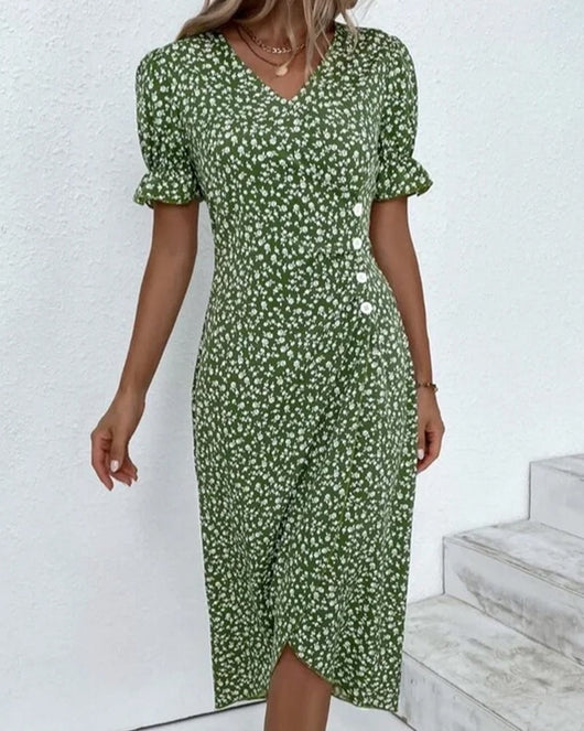 Giselle | Geblümtes Kleid mit V-Ausschnitt