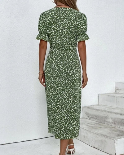 Giselle | Geblümtes Kleid mit V-Ausschnitt