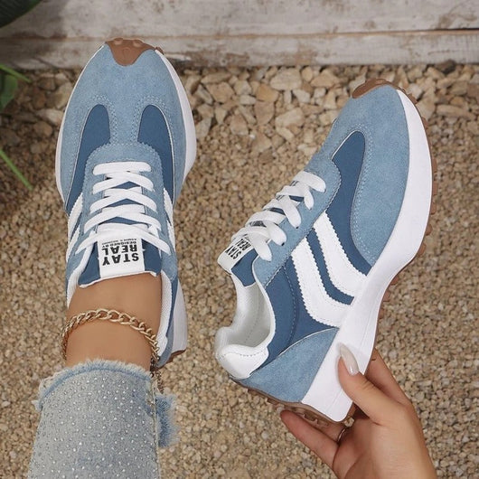 Annika | Damen Retro Platform Chunky Sneakers mit Schnürung