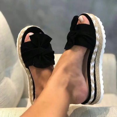 Nadine | Damen Frühlings Schleifen Slip-On Sandalen