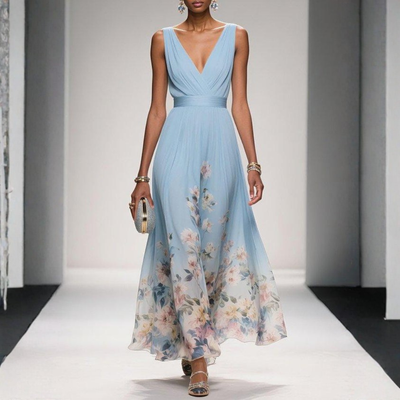 Britta | Damen Florales Maxi Kleid Für Hochzeitsgäste