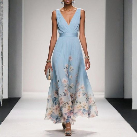 Britta | Damen Florales Maxi Kleid Für Hochzeitsgäste