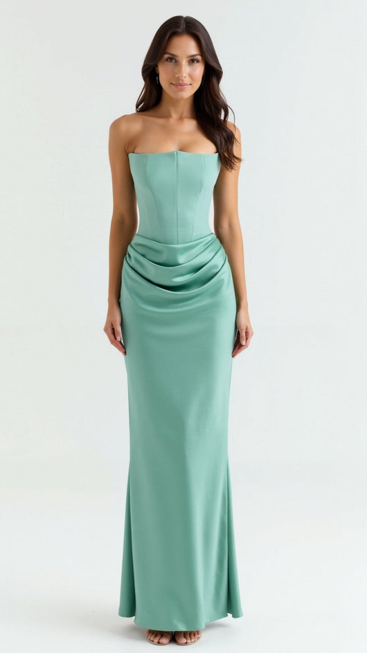 Maria | Damen Säulen Maxi Kleid für Hochzeitsgäste