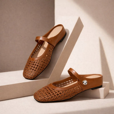 Goldie Geflochtene Mary Jane Mules