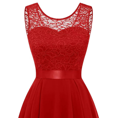 Helga | Damen Elegantes High-Low Midi Kleid Für Hochzeitsgäste