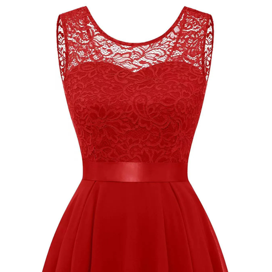 Helga | Damen Elegantes High-Low Midi Kleid Für Hochzeitsgäste