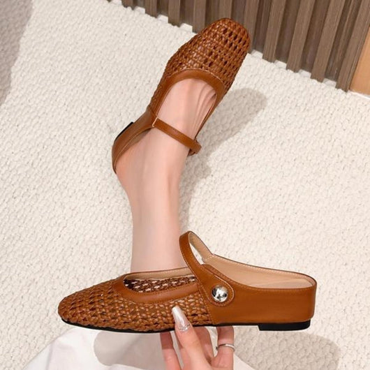 Goldie Geflochtene Mary Jane Mules