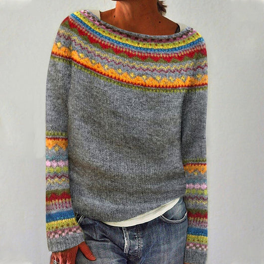 Dorothea | Damen Strickpullover mit Rundhalsausschnitt für den Alltag