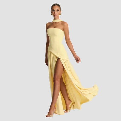 Sabina | Damen Hochzeitsgast Asymmetrisches Maxikleid