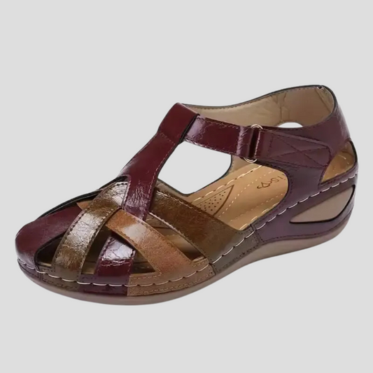 Damen Komfort-Sandalen aus Leder mit Fußgewölbestütze