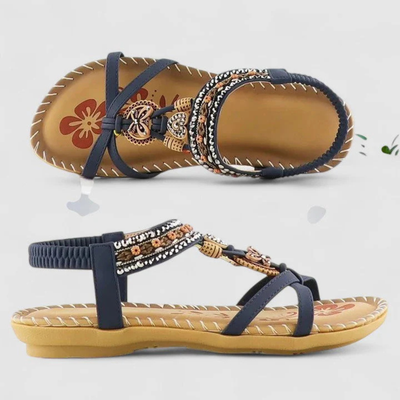 Viola | Damen Riemchen Flache Offene Zehen Sandalen