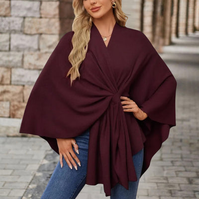 Veronika | Damen Oberteil im Cape-Stil mit Frontknoten