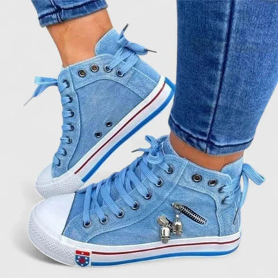 Michaela | Damen Denim Hochgeschnittene Sneakers