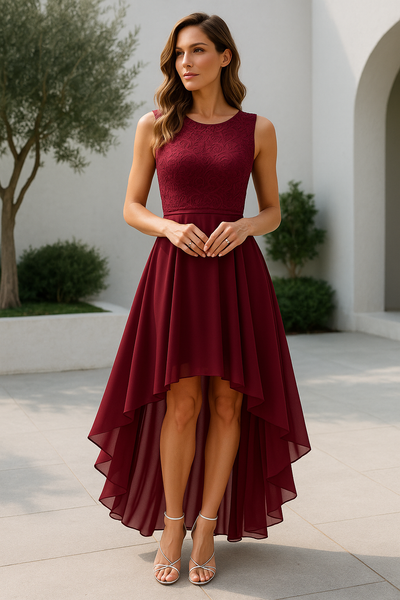 Marie | Damen High-Low Kleid für Hochzeitsgäste