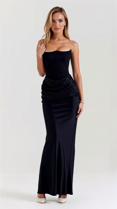 Maria | Damen Säulen Maxi Kleid für Hochzeitsgäste