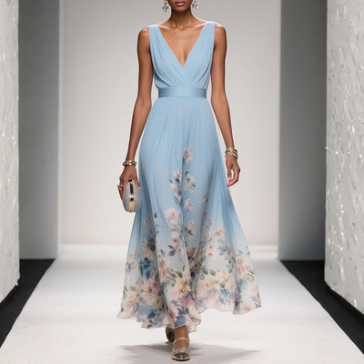 Britta | Damen Florales Maxi Kleid Für Hochzeitsgäste