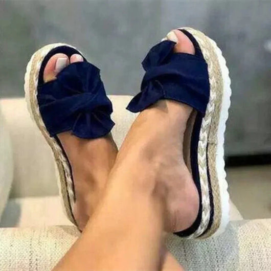 Nadine | Damen Frühlings Schleifen Slip-On Sandalen