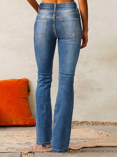 Greta | Damen High-Waist Jeans mit weitem Bein