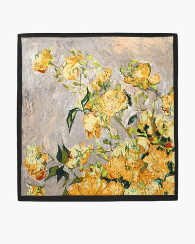 Seidenschal mit Blumen-Print