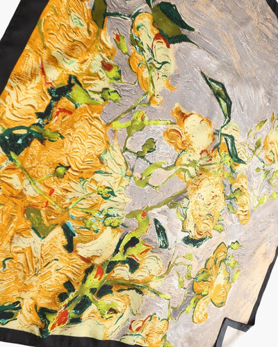 Seidenschal mit Blumen-Print