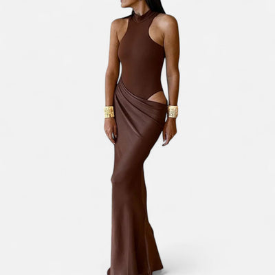 Kerstin | Damen Maxikleid mit Cut-Out und Neckholder