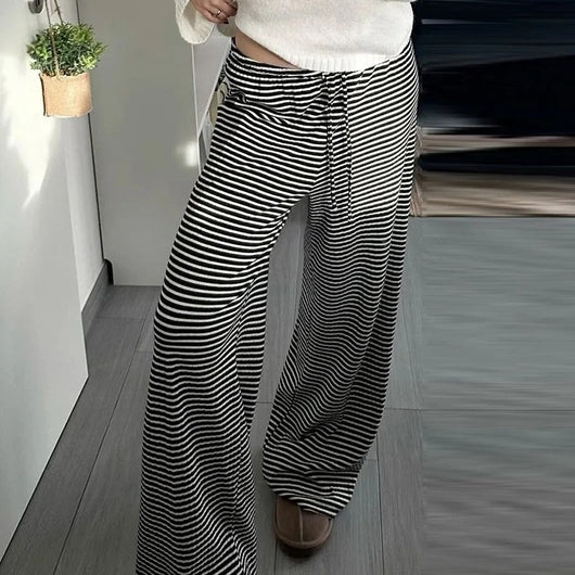 Daniela | Damen Frühlings-Gestreifte Relaxed-Hose