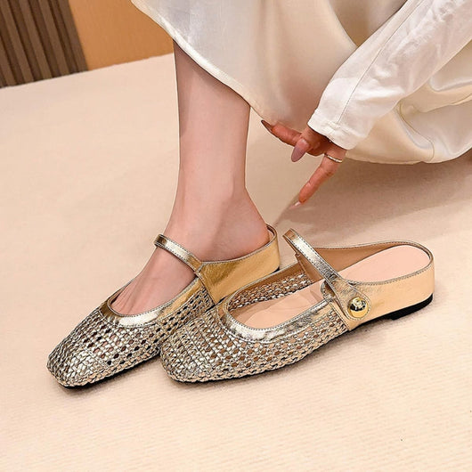 Goldie Geflochtene Mary Jane Mules