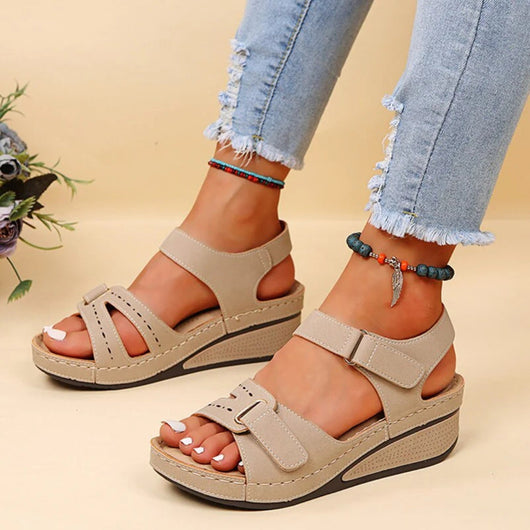 Kathrin | Damen Orthopädische Riemen Plattform Sandalen