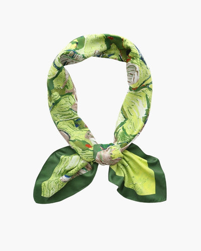 Seidenschal mit Blumen-Print