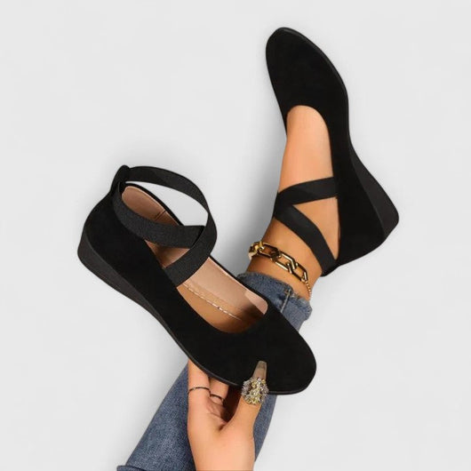 Claudia | Damen Orthopädische Kreuzriemen Ballerinas