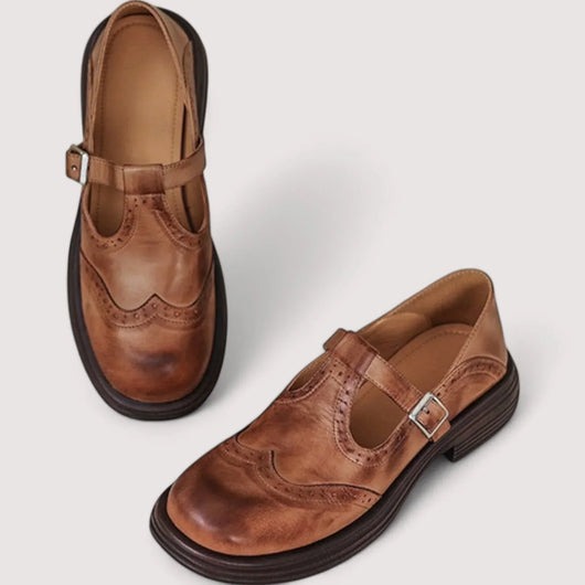 Daniela | Damen Schnallenriemen Rundspitze Schuhe