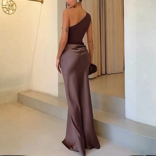 Hanna | Damen Hochzeitsgast Kleid Ein-Schulter Abendkleid