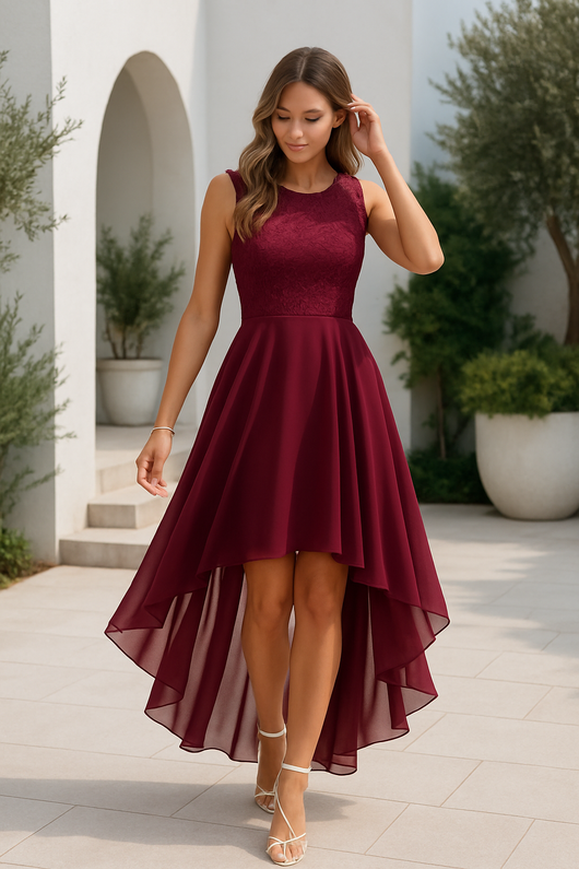 Marie | Damen High-Low Kleid für Hochzeitsgäste
