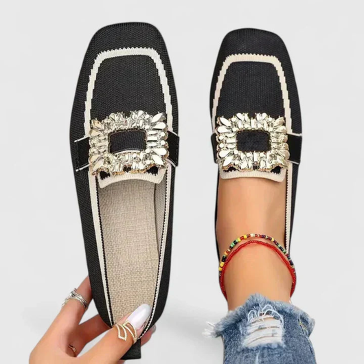 Doris | Damen Kristallschnalle Slip-On Loafer