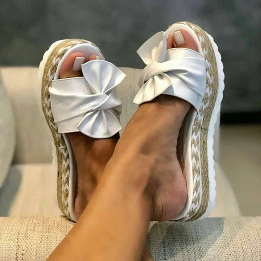 Nadine | Damen Frühlings Schleifen Slip-On Sandalen