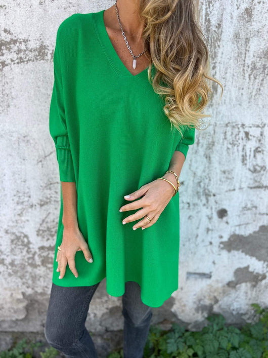 Annika | Damen Pullover mit Lockerer Passform und V-Ausschnitt