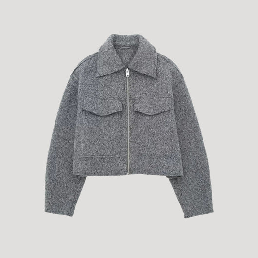 Rita | Damen Kurze Winterjacke mit Reißverschluss vorne