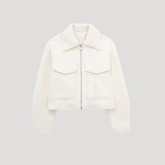 Rita | Damen Kurze Winterjacke mit Reißverschluss vorne