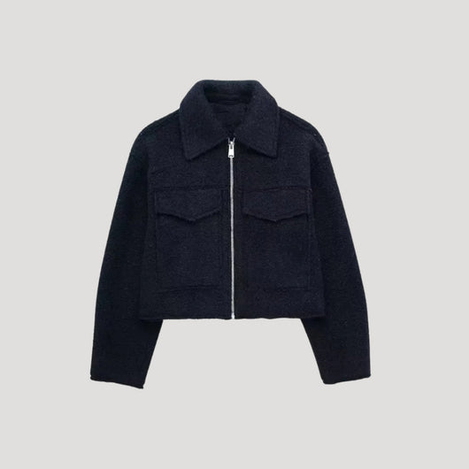 Rita | Damen Kurze Winterjacke mit Reißverschluss vorne