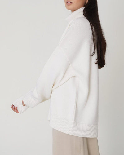 Claudia | Damen Oversize High-Neck Lässiger Pullover