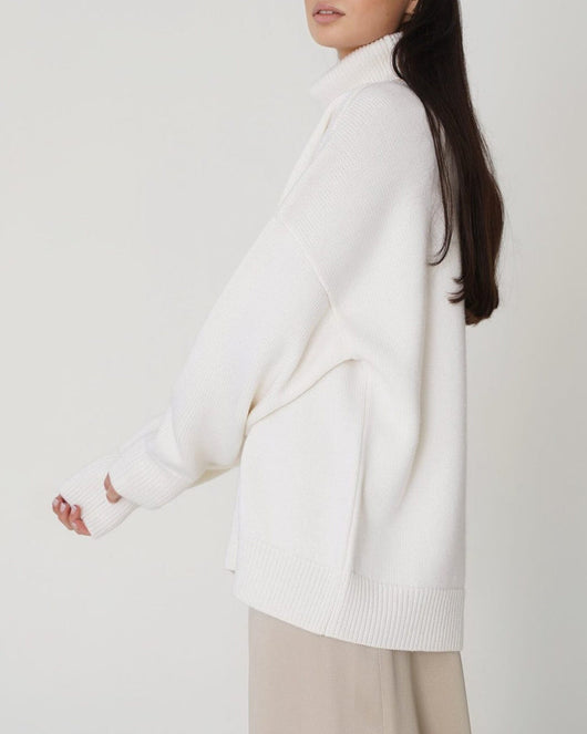 Claudia | Damen Oversize High-Neck Lässiger Pullover