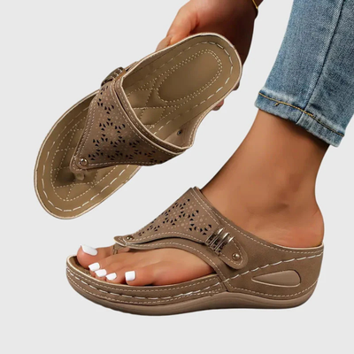 Stefanie | Damen Slip-On Flache Sandalen