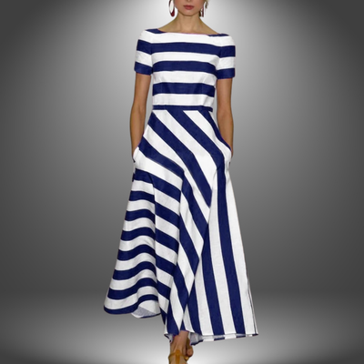 Freya | Leichtes fließendes gestreiftes Kleid
