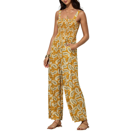 Ursula | Eleganter Damen-Frühlings-Jumpsuit mit Blumenmuster und weitem Bein