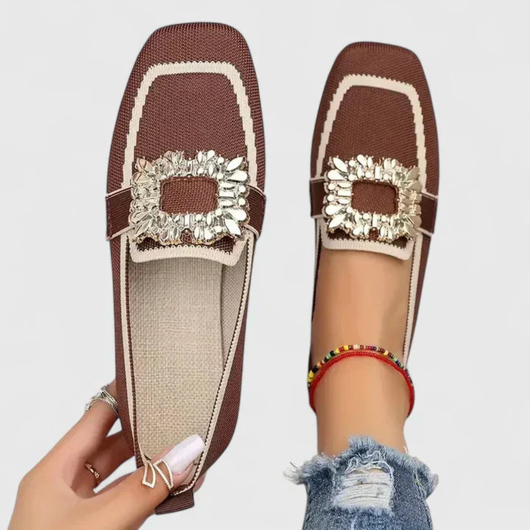 Doris | Damen Kristallschnalle Slip-On Loafer