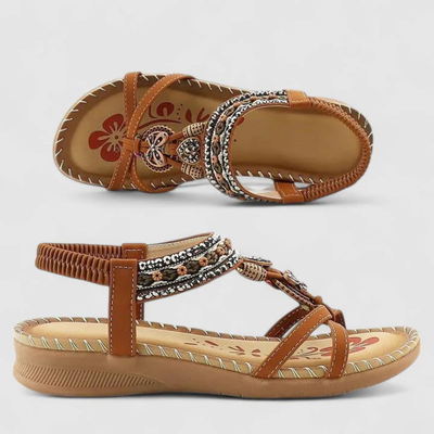Viola | Damen Riemchen Flache Offene Zehen Sandalen
