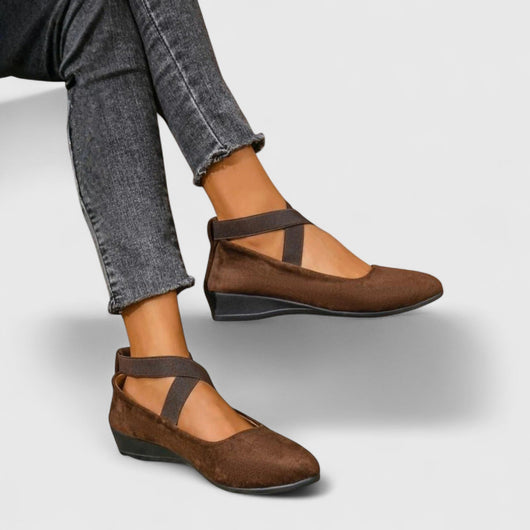 Claudia | Damen Orthopädische Kreuzriemen Ballerinas