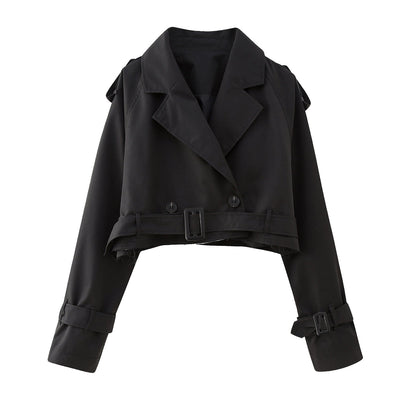Karla | Damen Schicker kurzer Trenchcoat mit Gürtel