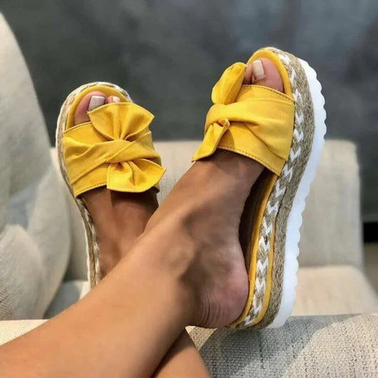 Nadine | Damen Frühlings Schleifen Slip-On Sandalen